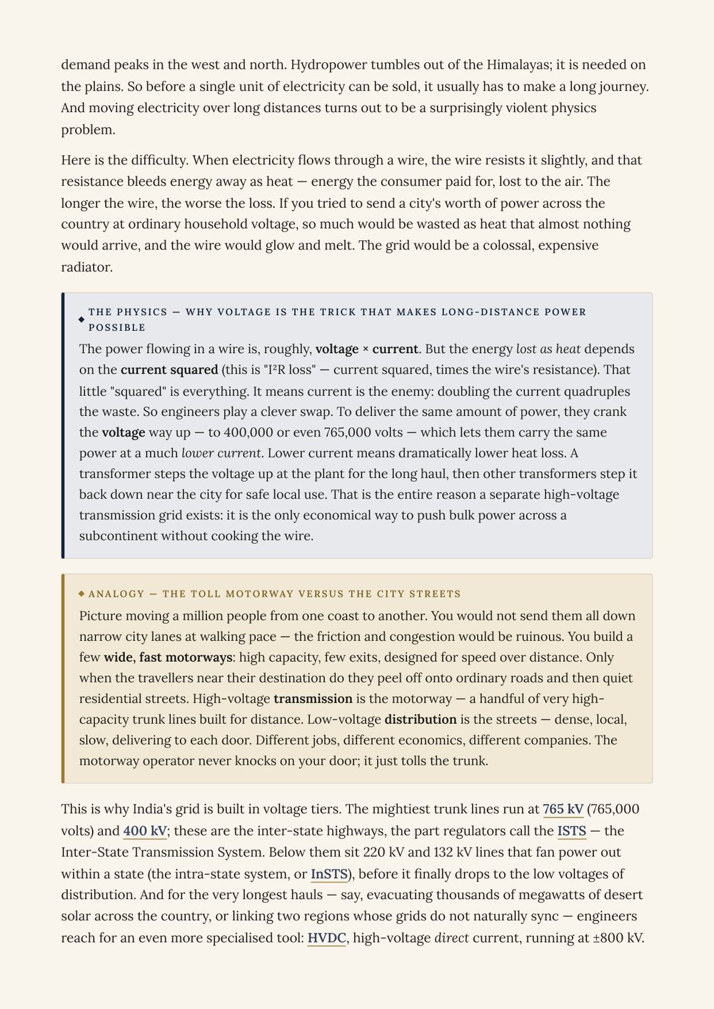 Physics and analogy callout sample page